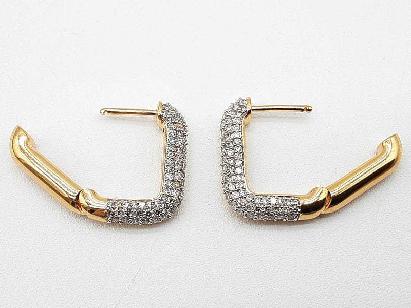 1.00 Ctw Lab Grown Diamonds Gold Plated Silver 6.6g Hoop Earrings Do0225lxzde