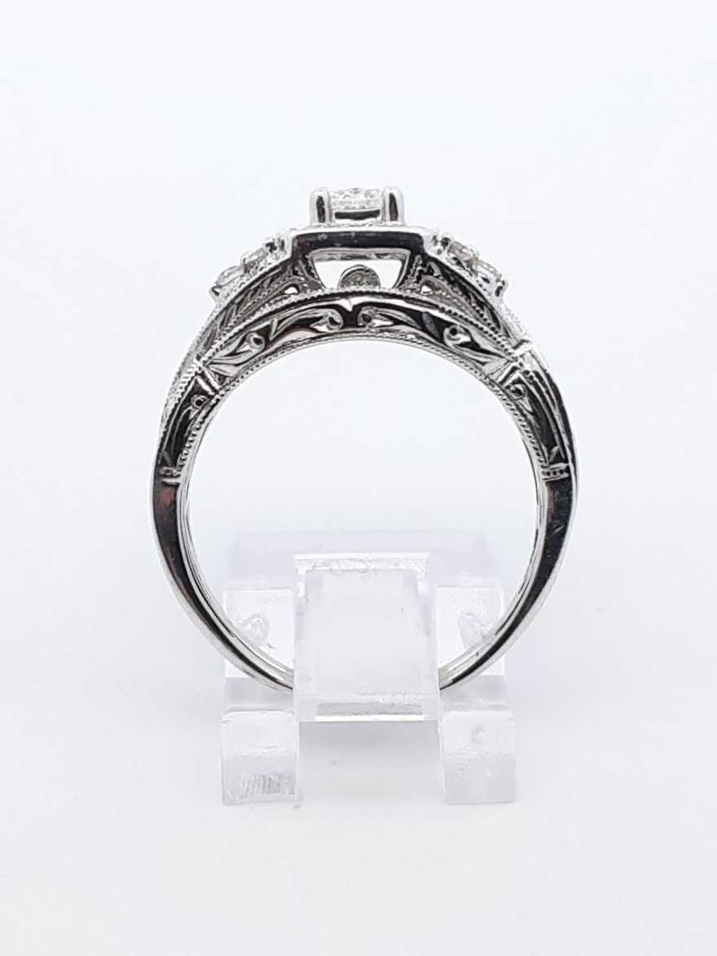 1.18 Cttw Diamond & 14k White Gold Bridal Set 5 Grams Size 8 Fw0925rrxdu