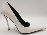 Versace Decollete T.110 Vitello Blanco White Leather Heels Size Eu 40 Do0825cxde