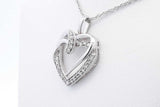 Approx. 0.23ctw Lab Grown Diamond 925 Heart Pendant & Chain 3.4g Eb1124pcsa