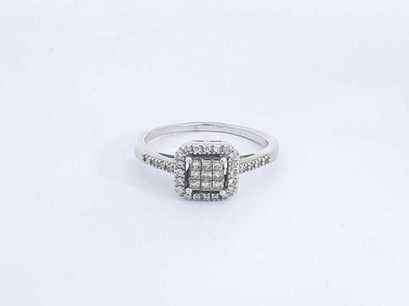 Approx. 0.55ctw Diamond Ring In 10k White Gold 2.8 Grams Size 9 Eb0724llrsa