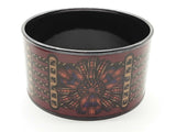 Hermes Ruban De Cheval Red Black Enamel Bangle Bracelet 7.5 In Do1225wrxde
