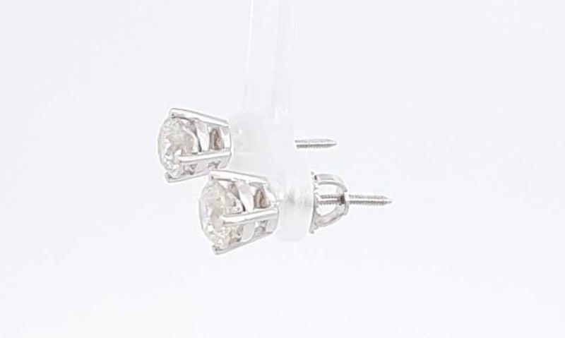 1.70 Cttw Diamond & 14k White Gold Stud Earrings Eb1223srxdu
