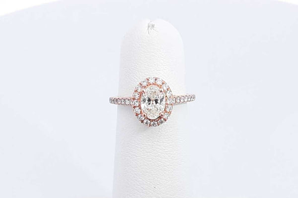 Approx. 0.60ctw Center Oval Diamond Ring In 14k Rose Gold 2.6g Sz 4 Eb0823exzsa