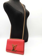 Louis Vuitton Louise Red Leather Chain Shoulder Bag Do0726cxzde