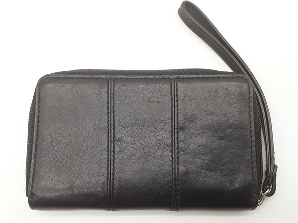 Coach Black Leather Wristlet Zipper Wallet Do0525wxde