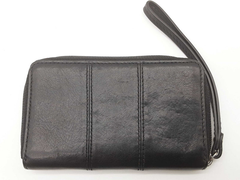 Coach Black Leather Wristlet Zipper Wallet Do0525wxde