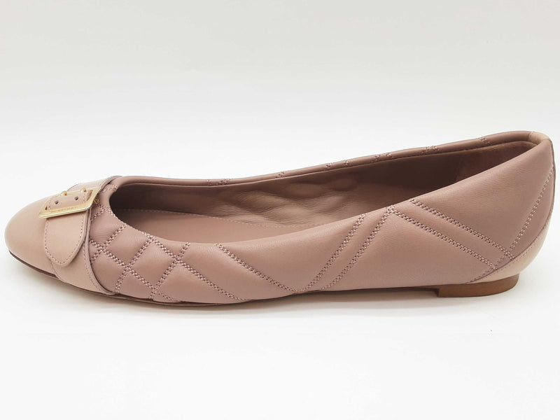 Burberry Avonwick Buckle Quilted Dusty Pink Leather Flats Size Eu 40 Do0525pxde