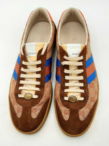 Gucci Gg Monogram Suede Web Sneakers Size 12 Eb0125oxzsa