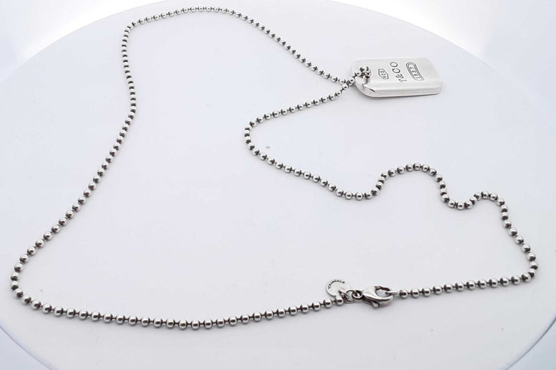 Tiffany & Co. Sterling Silver Dog Tag Necklzce 29.7 Grams 24 Inch Ebeb0724crsa