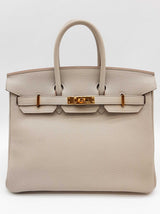 Hermes Birkin 25 Gris Neve Gray Togo Gold Hardware Handbag Do0725lirxzde