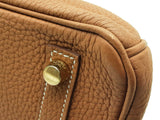 Hermes Birkin 25 Gold Brown Fjord Leather Gold Hardware Handbag Do0425oxcxzde