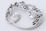14k White Gold Diamond Brooch 8.7 Grams Eb0626ixzdu