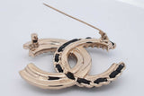 Chanel Gold Tone Lambskin Faux Pearl Crystal Quilted Cc Brooch Eb0726wrxsa