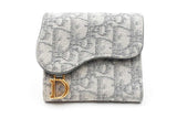 Dior Saddle Lotus Gray Oblique Jacquard Wallet Eb1224prxdu