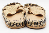 Fendi Raffia Ff Woven Crisscross Slides Size 41 Eb0825rxdu