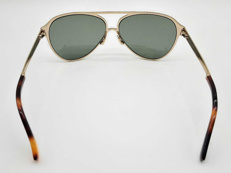 Yves Saint Laurent Ysl Sl734 Gold Brown Frames Green Lens Sunglasses Do0125exde