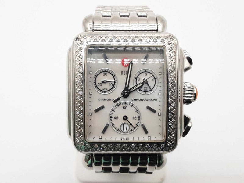 Michelle 33 Deco Diamond Mop Dial Steel Watch Do0425wxzde