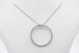 14k White Gold Diamond Circle Pendant Necklace 2.7 Grams 16 Inch Eb0626lorsa