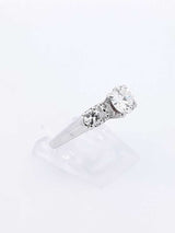 1.2 Cttw Diamond & 14k White Gold Three-stone Ring 3.1 Grams Size 7 Fw0625cxzdu