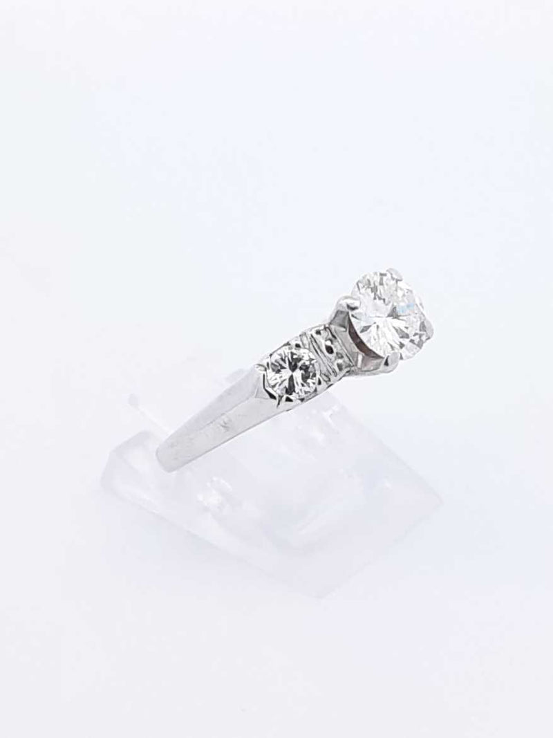 1.2 Cttw Diamond & 14k White Gold Three-stone Ring 3.1 Grams Size 7 Fw0625cxzdu
