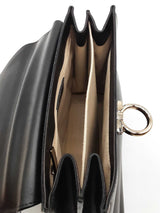 Salvatore Ferragamo Gancini Black Leather Flap Top Handle Bag Eb0922lrxde