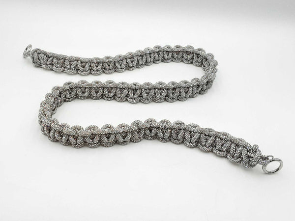 Panoptic Silver Rhinestone Crossbody Bag Strap Fw1224wsde