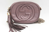 Gucci Soho Purple Metallic Leather Chain Crossbody Eb0126oxzsa