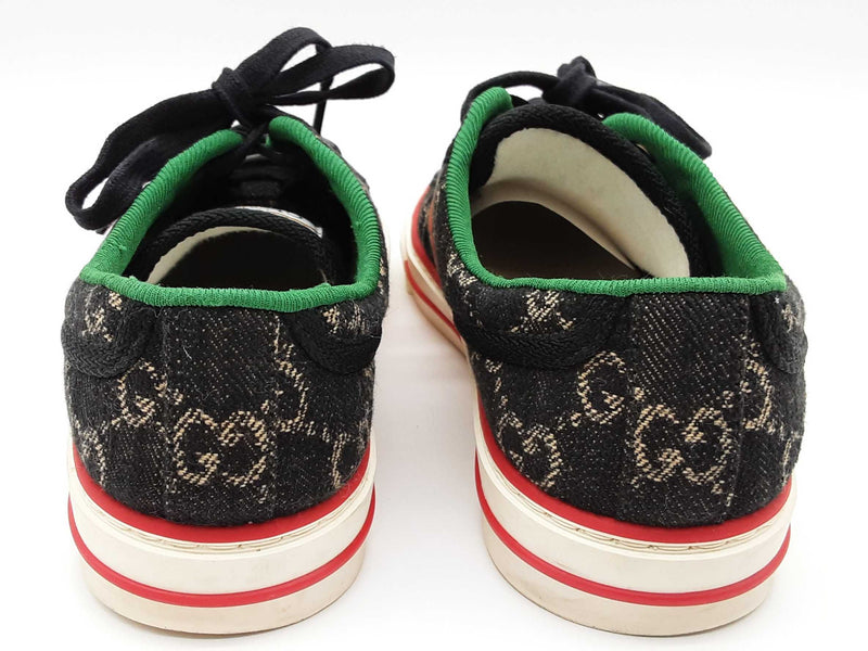 Gucci 606110 Tennis 1977 Black Gg Jacquard Denim Shoes Size Eu 35.5 Do0825lxzde