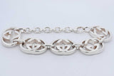 Gucci Interlocking Gg 925 Sterling Silver Bracelet 47.9 Grams 8 Inch Eb1024lordu