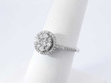 0.26 Cttw Diamond & 10k White Gold Halo Ring 2.7 Grams Size 6.75 Fw1025oxrdu