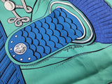 Hermes X Virgine Jamin Zouaves Et Dragons Green Pink Blue Silk Scarf Do0926oxzde