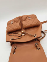 Chanel Dark Beige Quilted Caviar Duma Backpack Eb1026orxzde