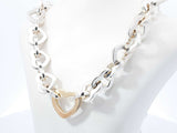 Tiffany & Co. Heart Links Necklace In Silver & 18k Gold 71g 16 Inch Fw0726orxdu