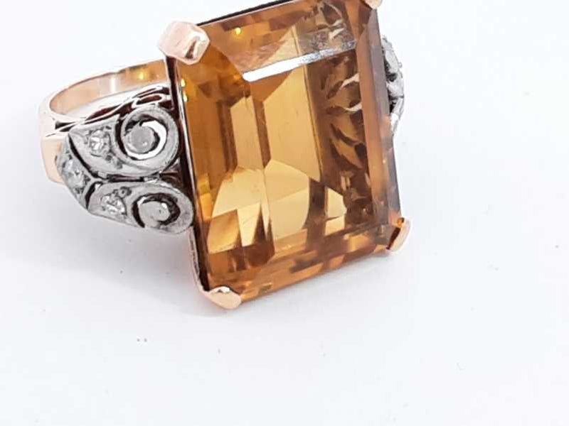 Citrine Ring In 14k Yellow Gold 10.3 Grams Size 5.5 Eb0724owxdu