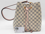Louis Vuitton Neonoe Damier Azur Rose Ballerine Bucket Bag Do0526lwcede