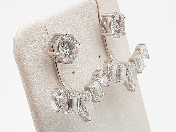 6.40 Cttw Lab Grown Diamonds 14k White Gold 8.6g Stud Earrings Do0825owrxde