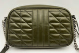 Gucci Gg Quilted Marmont Crossbody Bag In Military Green Eb1124wrxsa