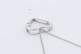 10k White Gold Heart Pendant With Diamond & 10k White Gold Chain 0.9g Eb0626wxdu