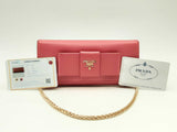 Prada Ribbon Saffiano Leather Long Wallet On Chain Fw0125lrxsa