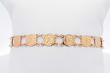 18k Yellow Gold Coin Style Link Bracelet 7.2 Grams 7 Inch Eb0426rrxsa