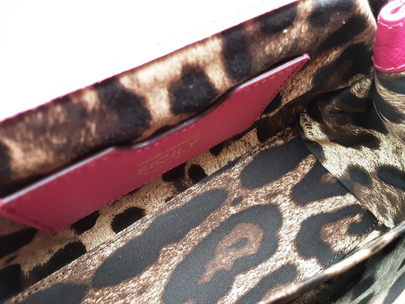 Dolce & Gabbana Sicily Fuschia Pink Saffiano Leather Crossbody Bag Do0425irxde