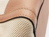 Gucci Swing Tote Bag Beige Canvas Brown Leather Sd0526rirde