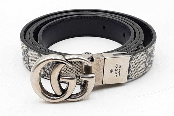 Gucci Gg Marmont Supreme Canvas Belt With Silver Tone Buckle Size 38 Eb1125lordu