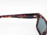 Prada Striped Radica Rectangular Acetate Frame Blue Lens Sunglasses Fw0925crdu
