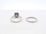 1.58 Cttw Diamond & 14k White Gold Bridal Set 6.4 Grams Size 5.5 Fw1224loxzdu