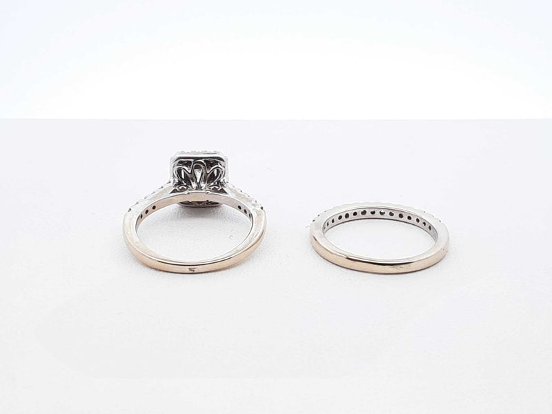 1.58 Cttw Diamond & 14k White Gold Bridal Set 6.4 Grams Size 5.5 Fw1224loxzdu