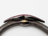 Rubies Gunmetal Plated 14k Yellow Gold 7.1g Lips Mesh Bracelet Do1225cxzde