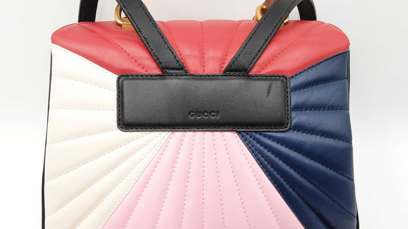 Gucci Bamboo Tropuntata Queen Margaret Leather Multicolor Backpack Fw0825ixzdu