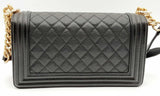 Chanel Quilted Black Leather Boy Shoulder Bag Eb0424wxxzsa